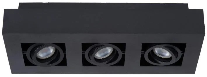LUCIDE 09119/16/30 XIRAX stropné bodové stmievateľné svietidlo 3xGU10/5W LED čierna