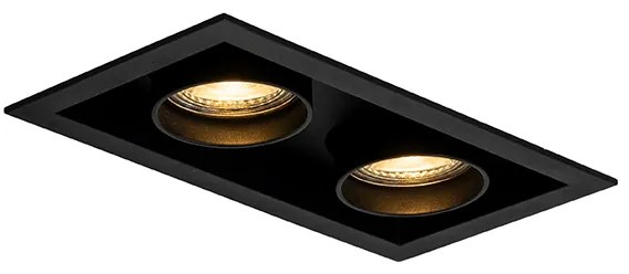 Moderné zapustené bodové svetlo čierne nastaviteľné 2-svetlo - Roof