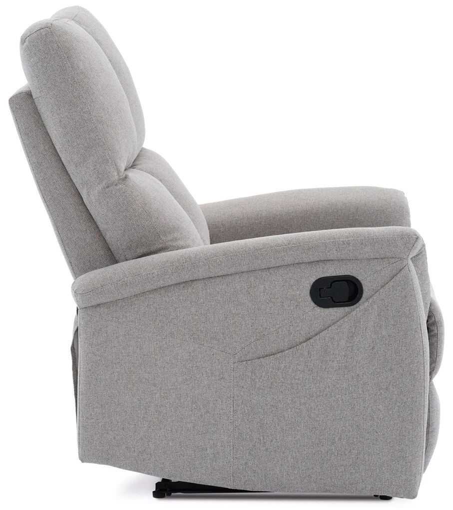Autronic - Relaxační křeslo, manuální ovládání, světle šedá látka - TV-916 SIL2