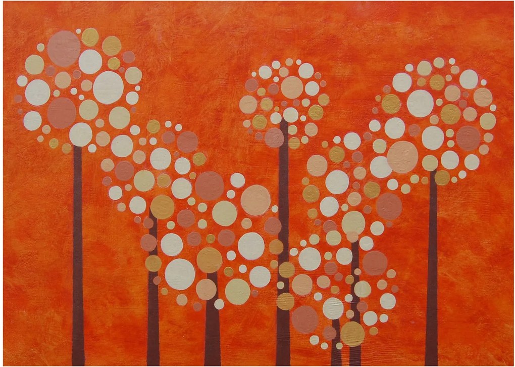 Obraz - Oranžový les (70x50 cm)