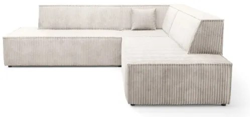 Rozkladacia rohová sedacia súprava TERAMO do L, pravostranná, s úložným priestorom, béžová