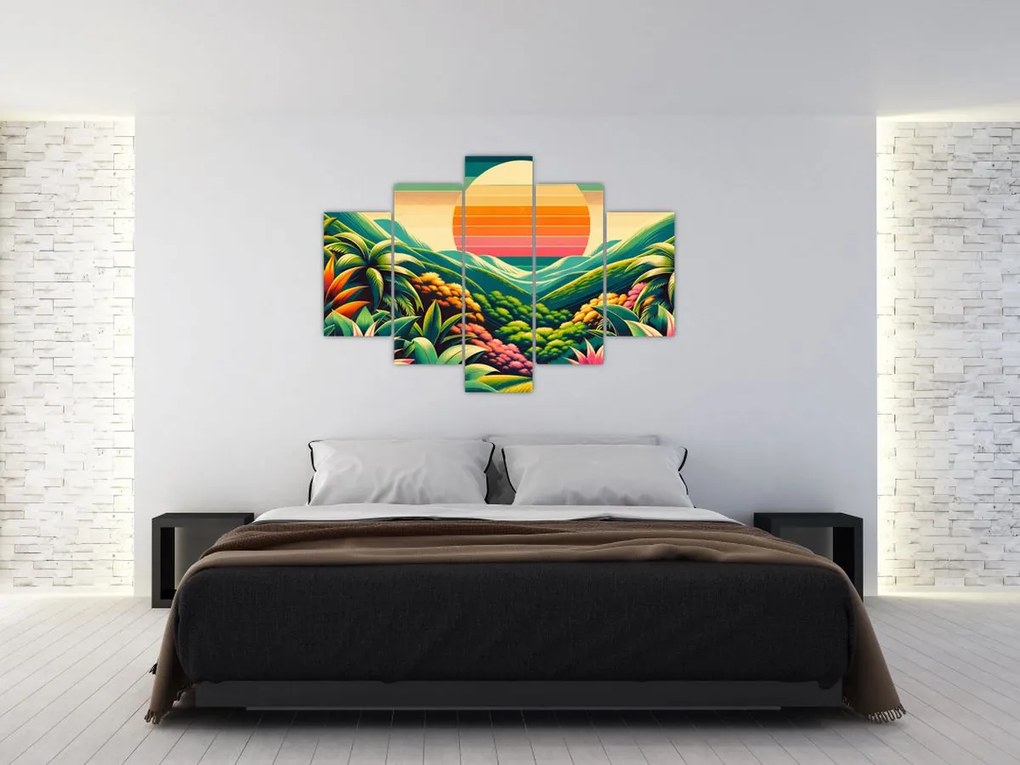 Obraz - Pestrofarebný západ slnka (150x105 cm)