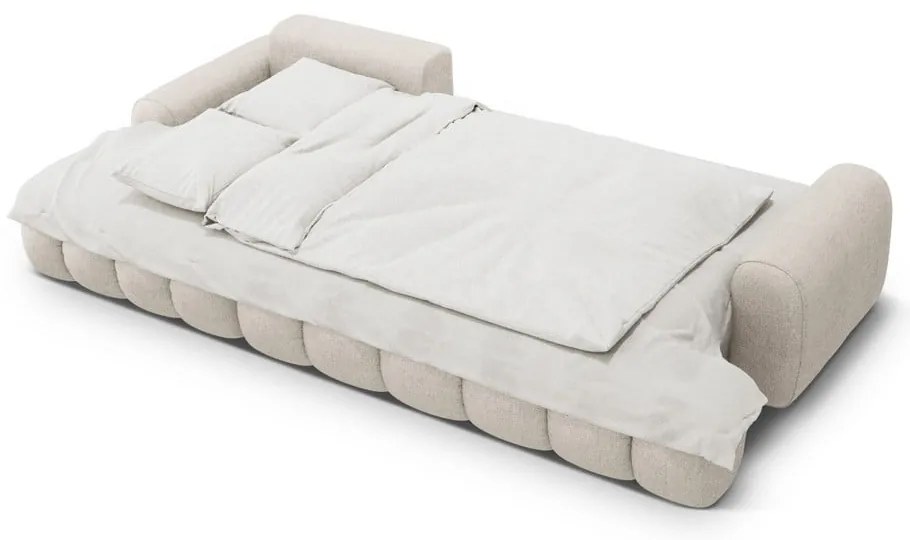 Béžová rozkladacia/s úložným priestorom rohová pohovka (ľavý roh/s leňoškou) Linz – Cosmopolitan Design