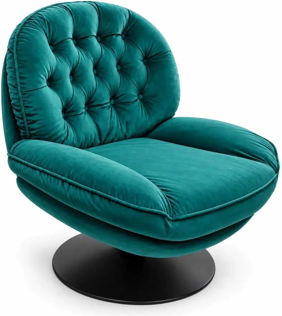 LuxuryForm DESIGN Otočné kreslo LUNA s podnožkou - zelené