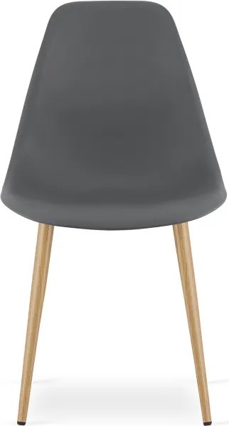 Set troch jedálenských stoličiek WAT tmavosivý - naturálne nohy (3 ks)