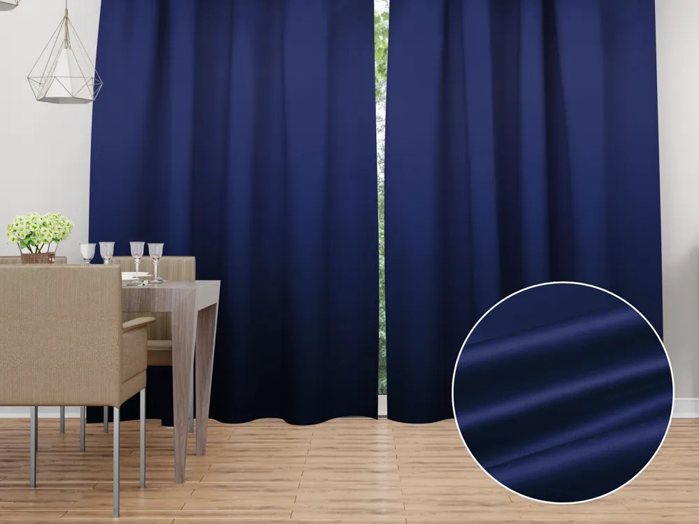 Biante Saténový záves LUX-L039 Námornícka modrá 140x170 cm