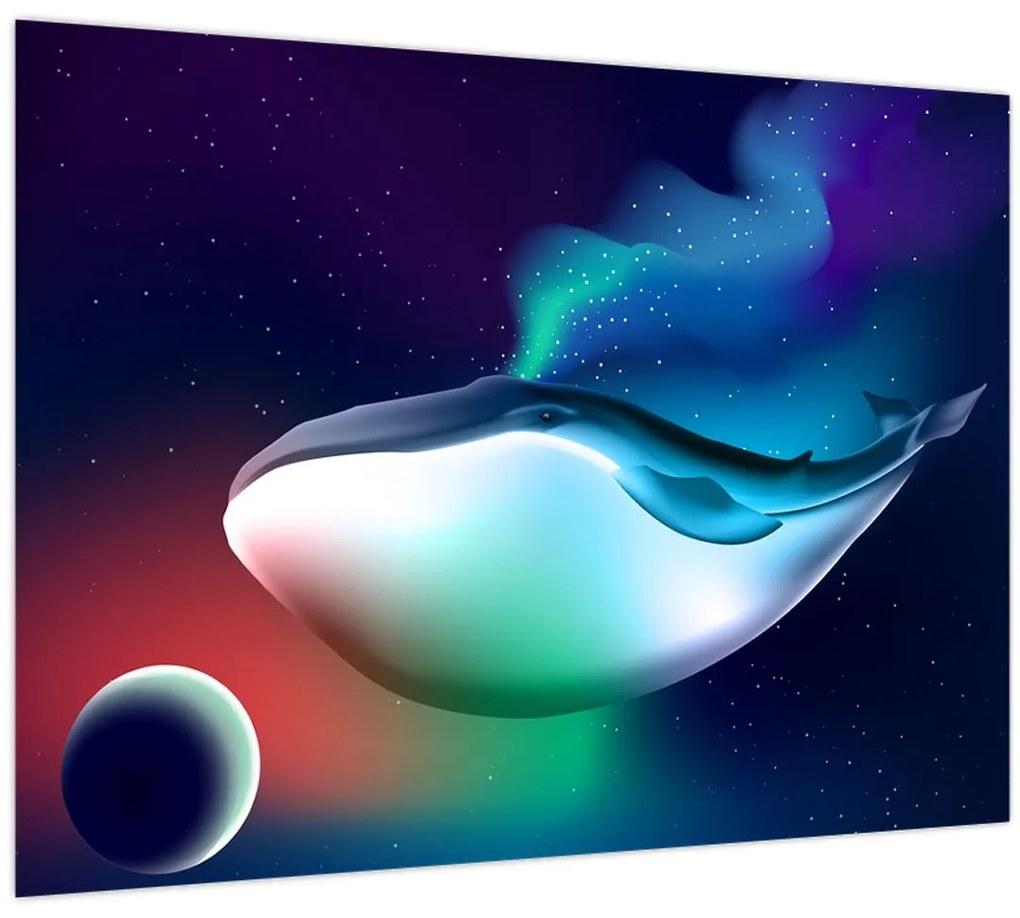 Obraz - Veľryba vo vesmíre (70x50 cm)