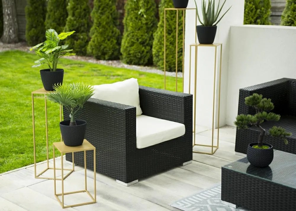 STOJAN NA KVETINÁČ SIMPLE 40X24X24 CM ZLATÁ