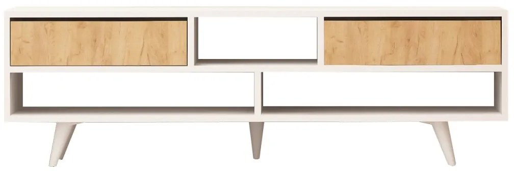 TV stolík ANGOLA 140 cm biely/dub