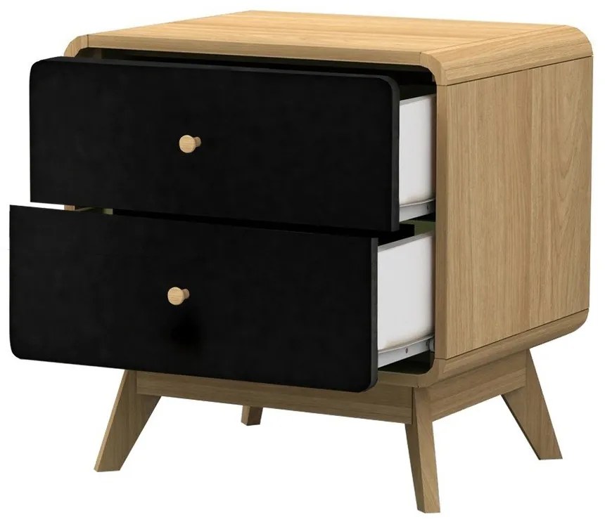 Čierny nočný stolík v dekore duba Cassie - Støraa