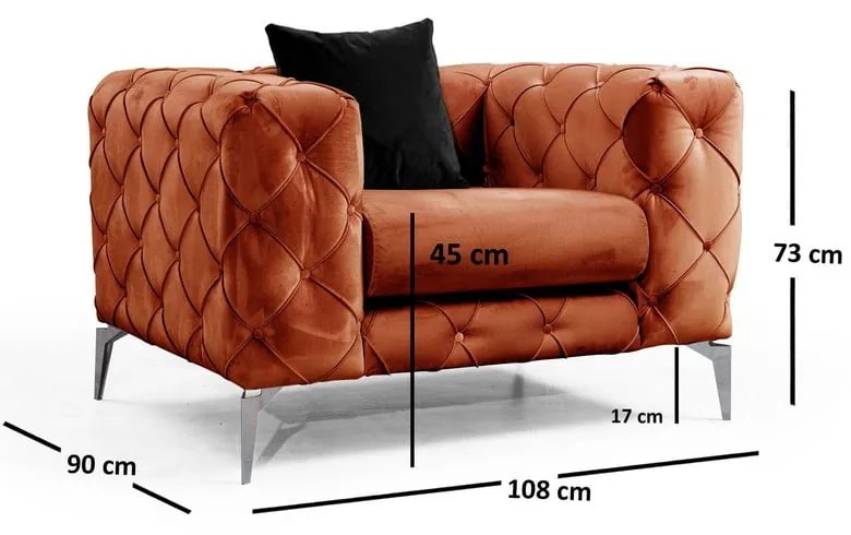 Oranžové kreslo Como – Artie