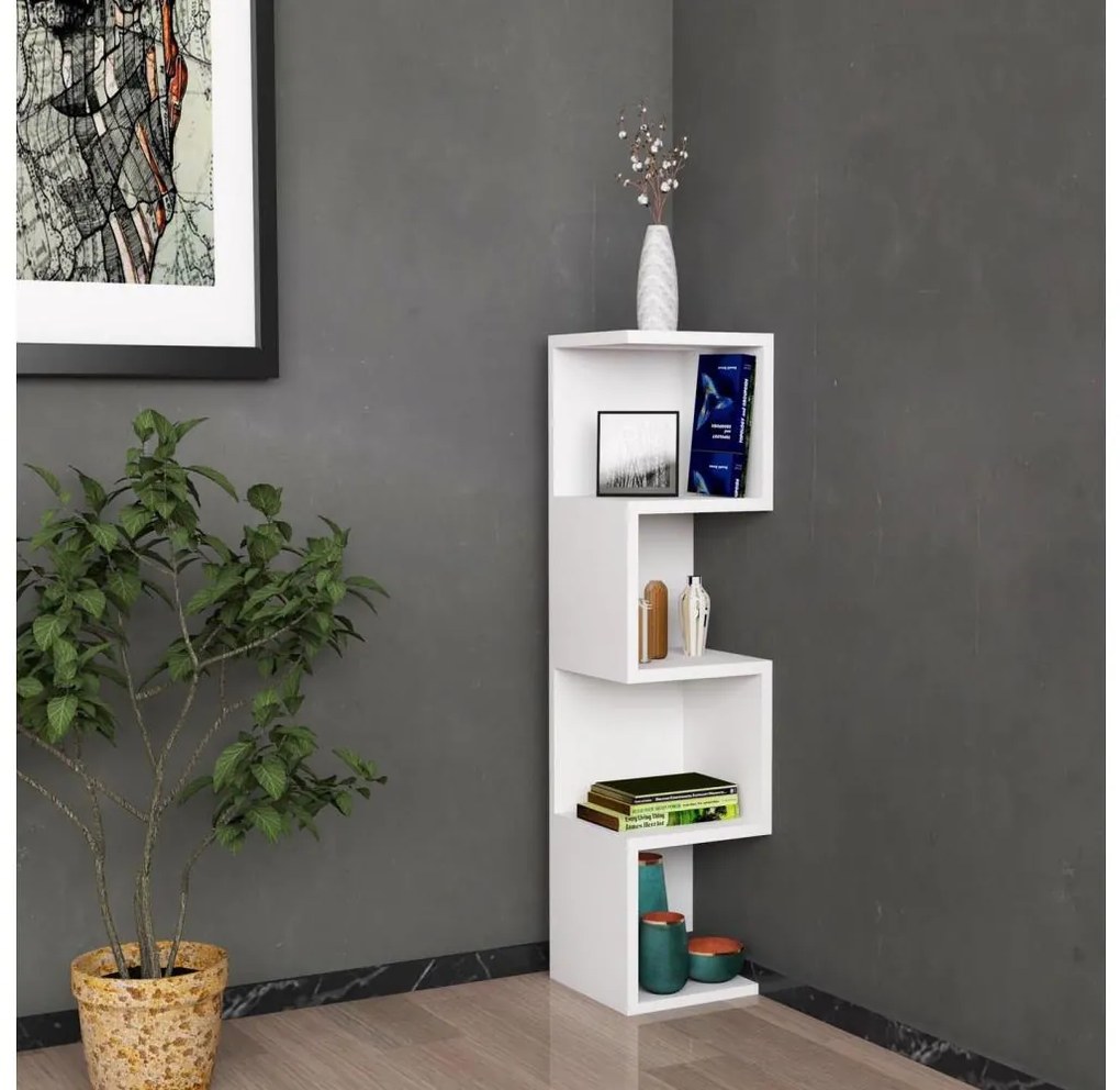 Knižnica ALIN 95x25 cm biela