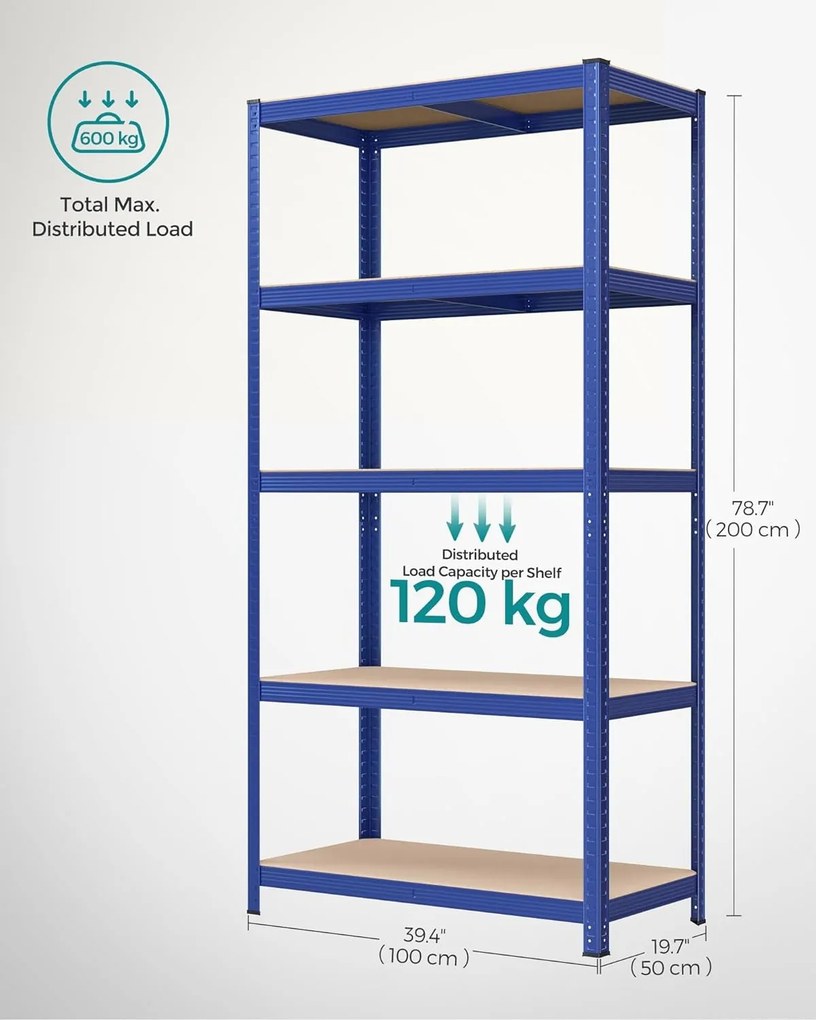 Regál s vysokou nosnosťou do 875 kg, modrý