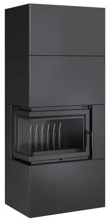 Modulárny krb SIMPLE 8 BOX čierny ľavé presklenie