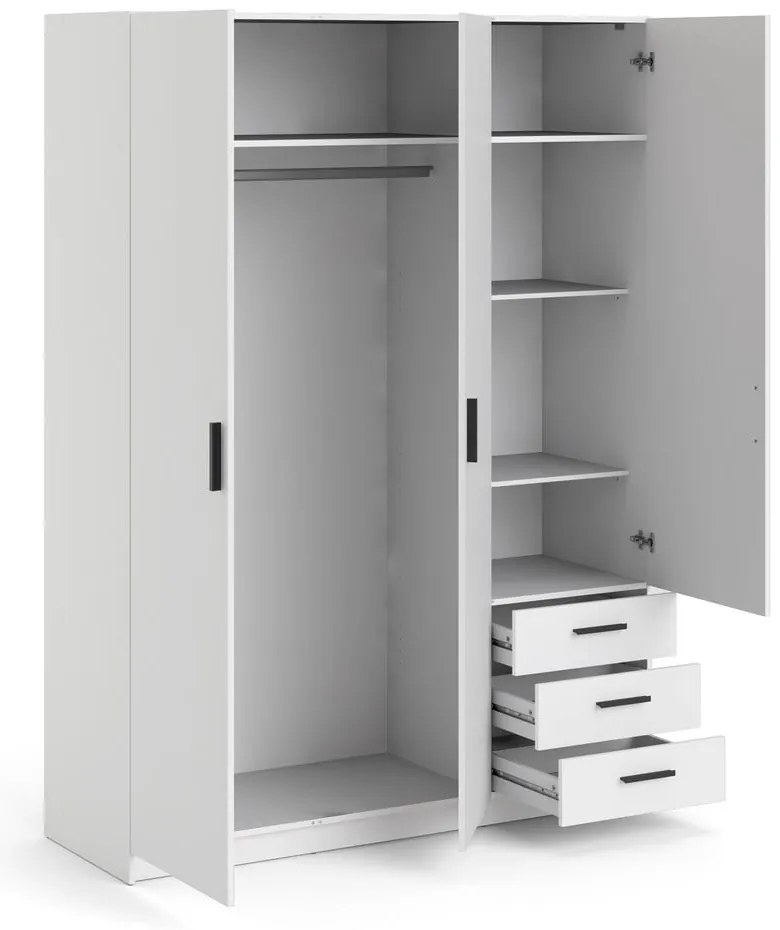 Biela šatníková skriňa 147x200 cm Sprint – Tvilum