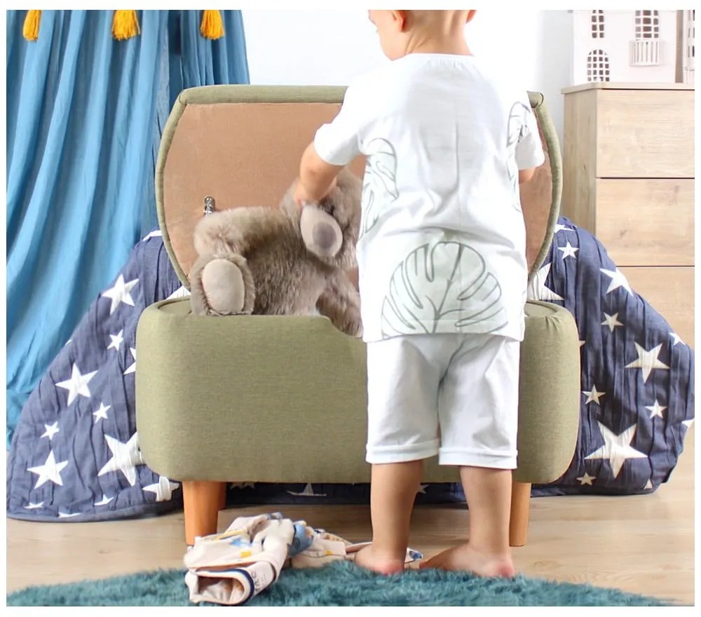 Svetlozelený detský puf Moouv – Artie