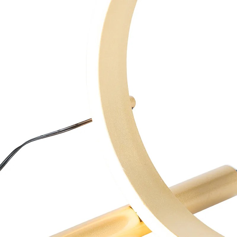 Dizajnová stolná lampa mosadz vrátane LED 3-stupňovo stmievateľná - Navara