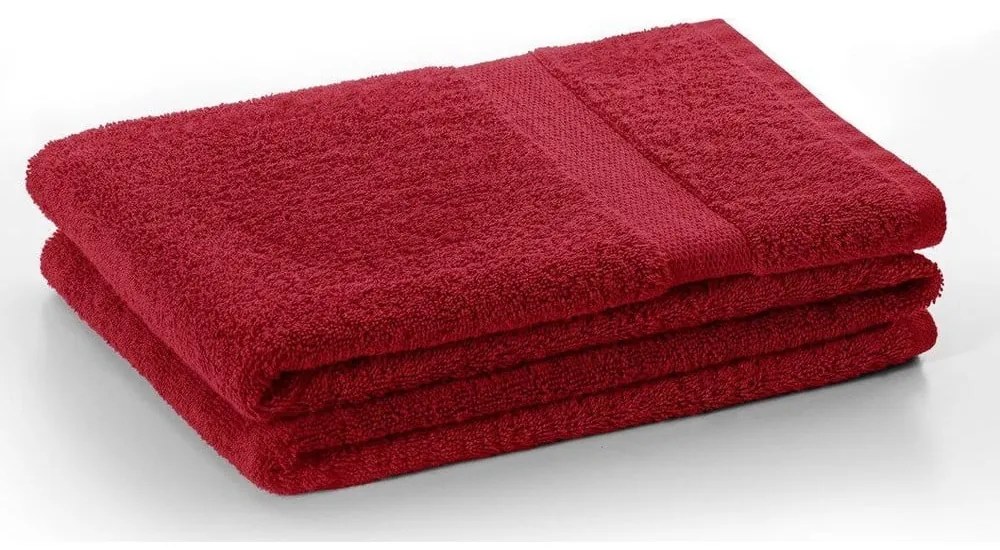 Červené froté bavlnené uteráky a osušky v súprave 4 ks Marina – DecoKing