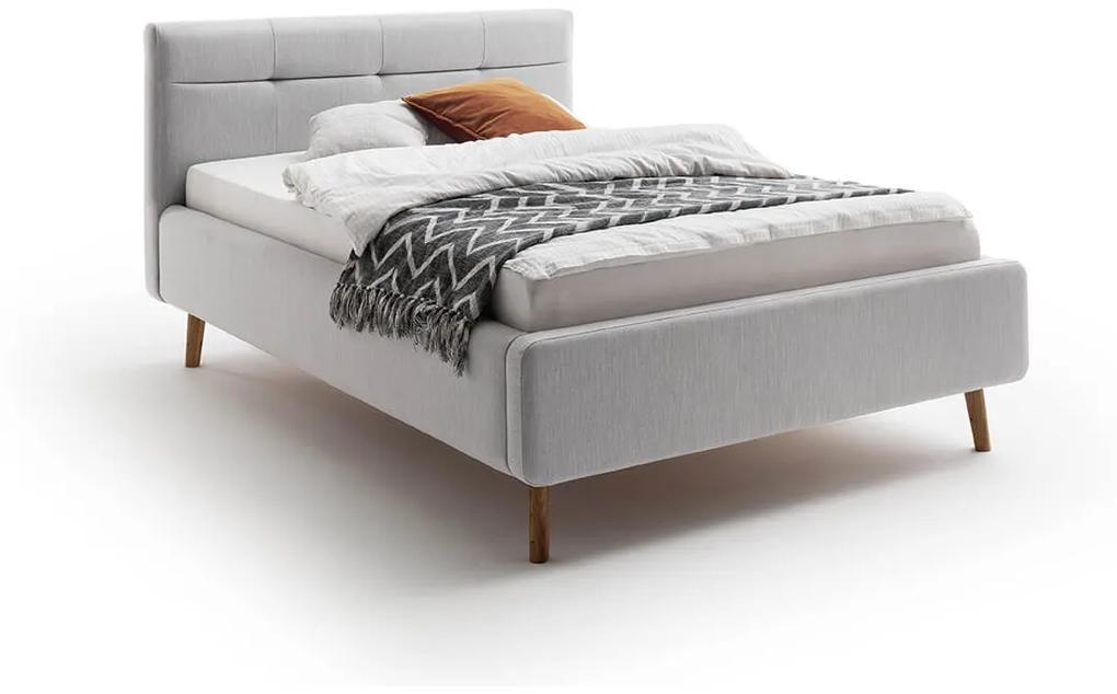 Dvojlôžková posteľ anika s úložným priestorom 140 x 200 cm svetlosivá MUZZA
