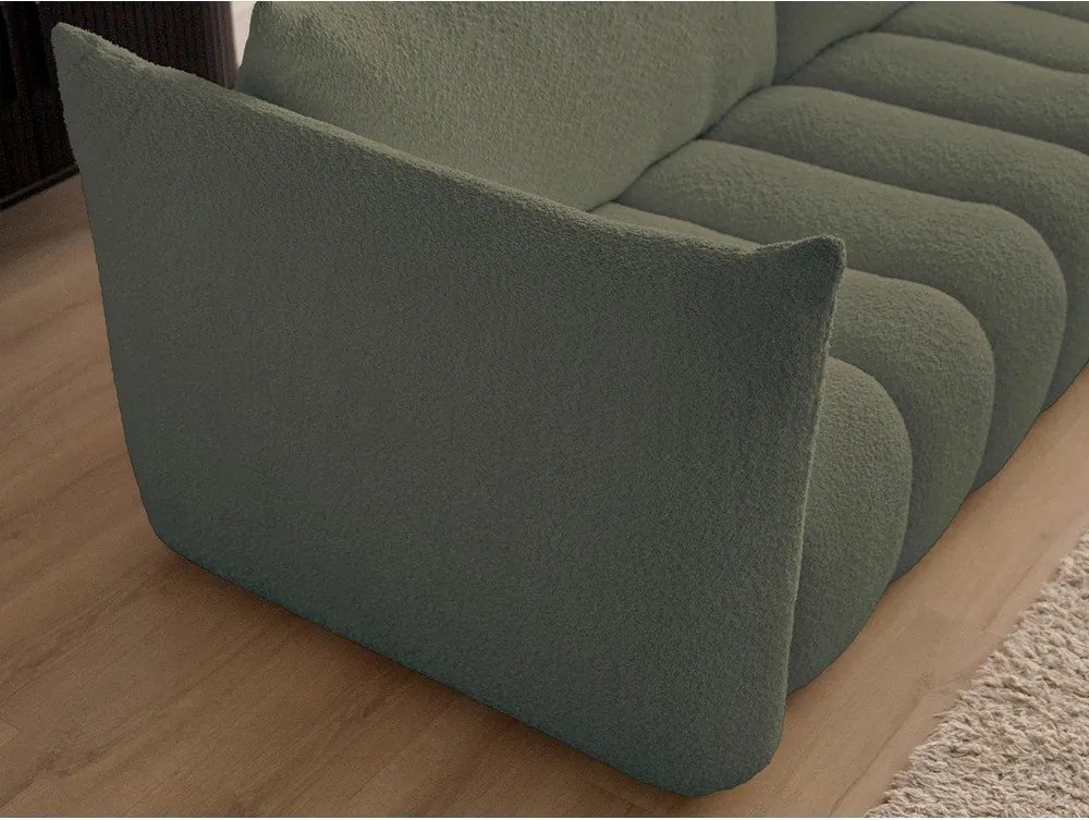 Zelená pohovka z textílie buklé 286 cm Azra – Bobochic Paris