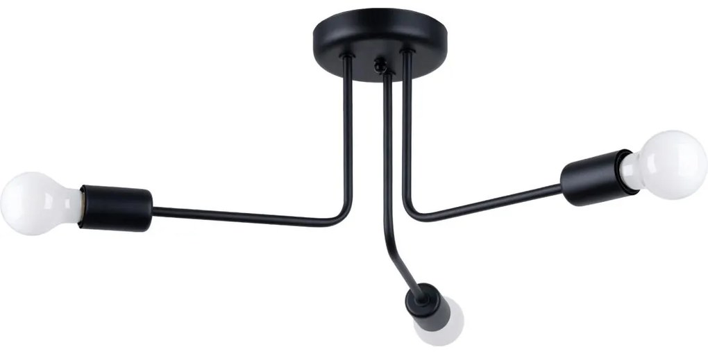 Sollux SL.1450 - Luster na tyči NORAH 3xE27/15W/230V čierna