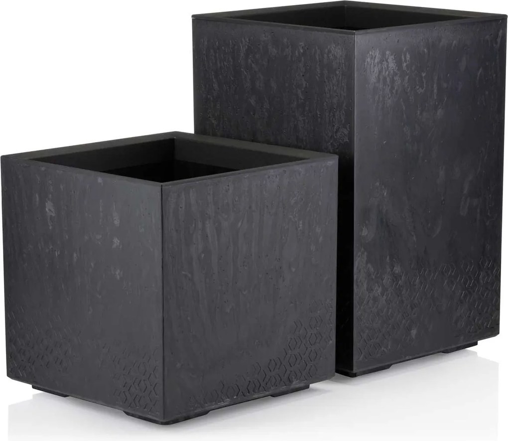 Květináč na kolečkách BETONIQUE 39x39,4 cm černý