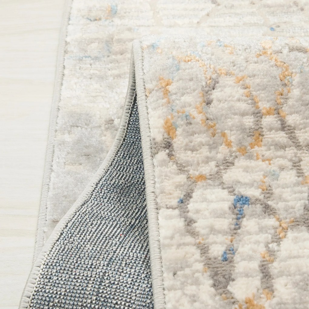 TA Koberec G513B WHITE/D_BLUE PORTLAND HIL Biely Obdĺžnikový Rozmer: 160x220 cm