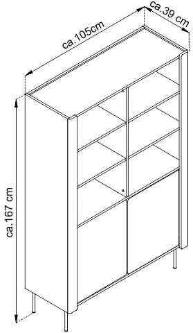 Knihovna Wrap 105 cm ořech/kašmír