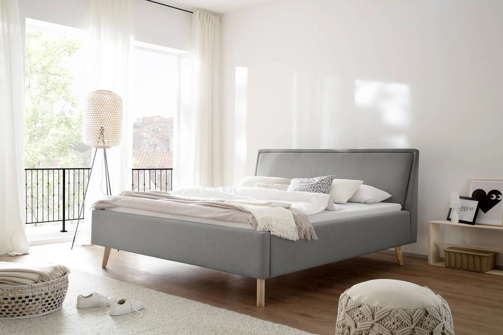 Čalúnená posteľ deria 180 x 200 cm svetlosivá MUZZA