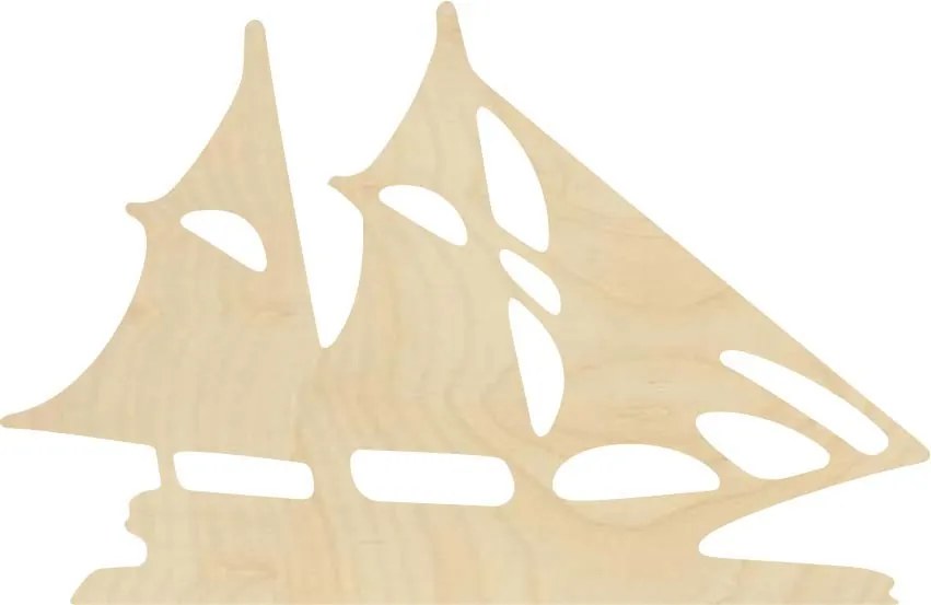 Plachetnica na stenu – Dekorácia pre milovníkov vody - MARINER: Prírodná preglejka - Topoľ  natural 30 x 20 cm 4112-62983 PR0434
