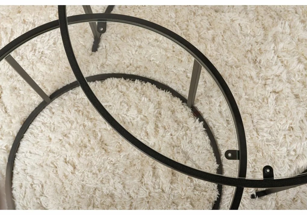 Súprava konferenčných stolíkov Aurum Black 80 cm, 2 ks