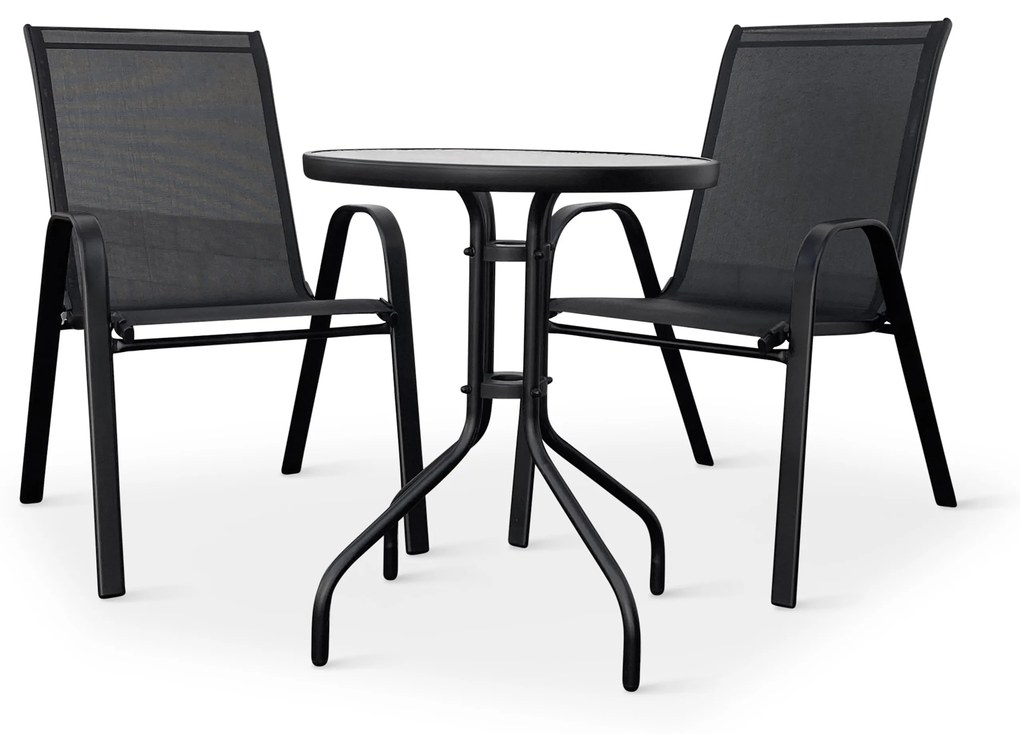 Balkónový set Capri 60 cm + 2x kovová stolička Ramada