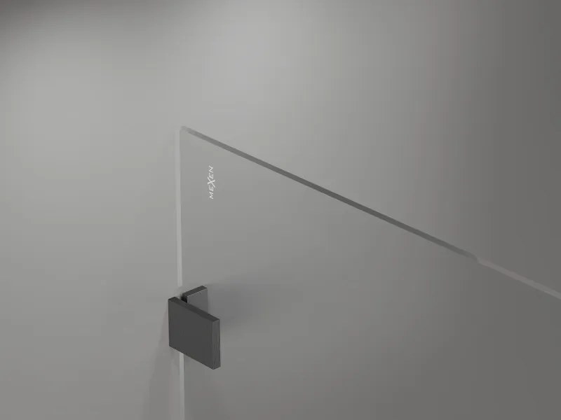 Mexen Lunar sprchová stena pravá 160 x 200 cm, 8mm číre sklo, brúsený grafit, 830-160-000-66-00-P