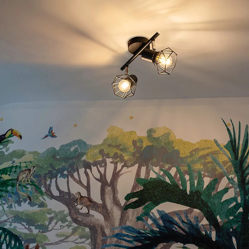 Inteligentné reflektorové svietidlo čierne otočné a naklápacie vrátane 2 Wifi P45 - Mosh