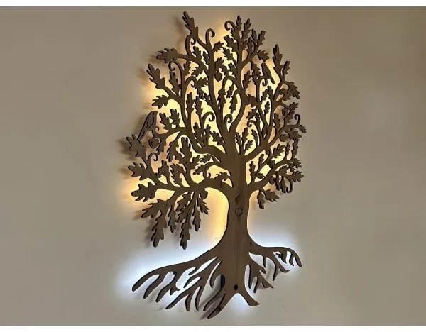 Li-Go 5732/DUB/S2 - LED Nástenná dekorácia LED/10W/5V 20000 mAh 68x80 cm dub