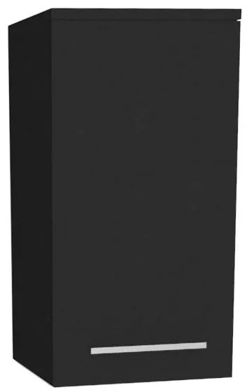 Mereo, Mereo Bino kúpeľňová skrinka horná 63 cm, pravá, Multidecor, Čierna Supermat, MER-CN696CIPM