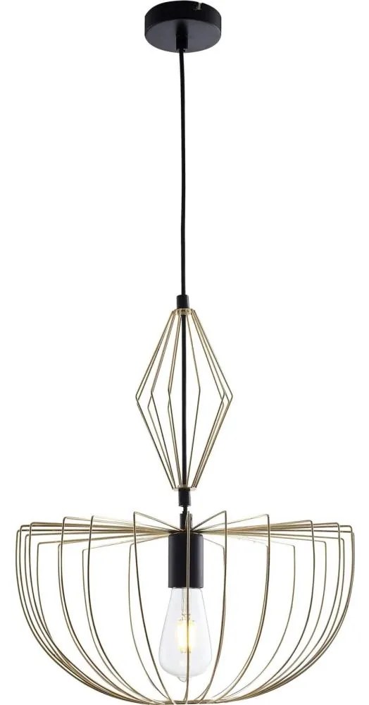 Luster na lanku JASMINA 1xE27/20W/230V pr. 40 cm zlatá