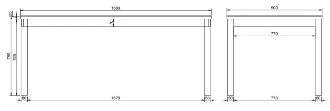 Jedálenský stôl s keramickou doskou 90x180 cm Southampton – Actona