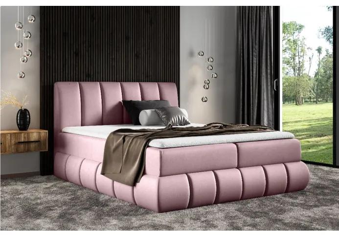 Dizajnová čalúnená posteľ 200x200 VENY - ružová + topper ZDARMA