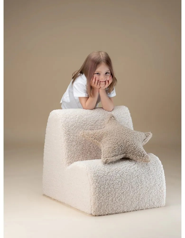 Krémové detské kresielko z textílie buklé Cloud – Wigiwama