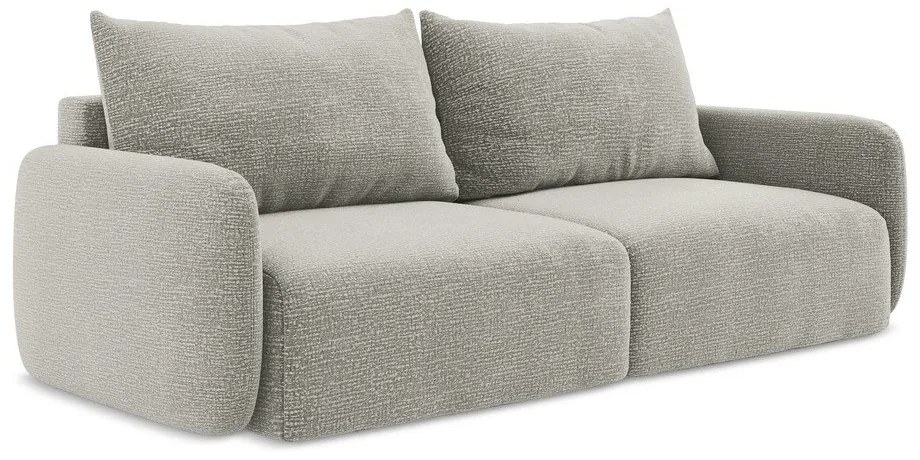 Svetlosivá rozkladacia/s úložným priestorom pohovka 238 cm Kalena – Makamii