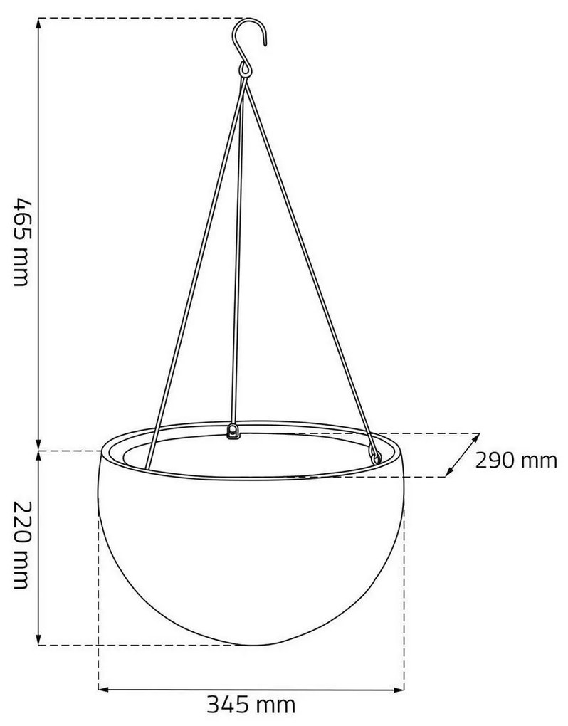 Keter Závesný kvetináč Sphere antracit, pr. 35 cm