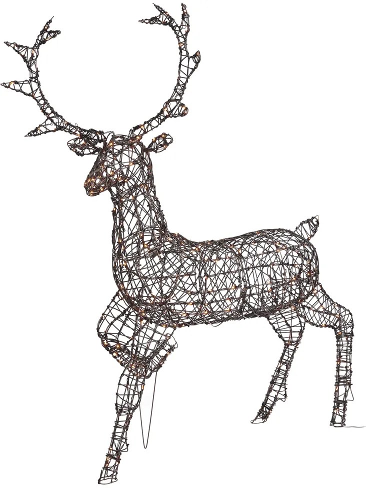 Vianočný sob hnedý ratan vrátane LED IP44 - Glossie