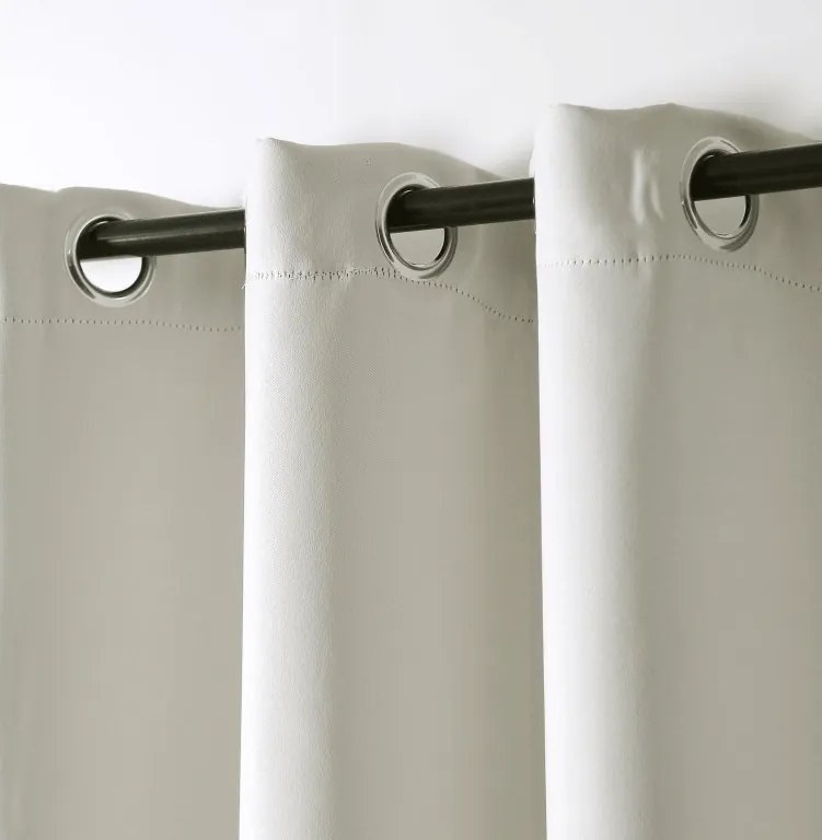 Bielo-krémový záves OXFORD 140x250 cm Zavesenie: Kovové krúžky