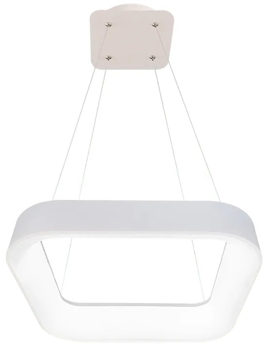 ECOLITE Závesný LED luster NEST, 40W, teplá biela-studená biela, hranatý, 45x45cm, biely