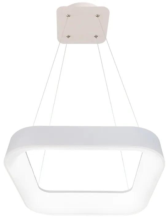 ECOLITE Závesný LED luster NEST, 40W, teplá biela-studená biela, hranatý, 45x45cm, biely