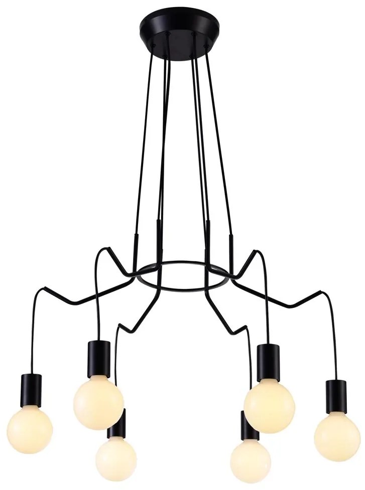 Candellux BASSO Luster 6X40W E27 Black Mat 36-71033