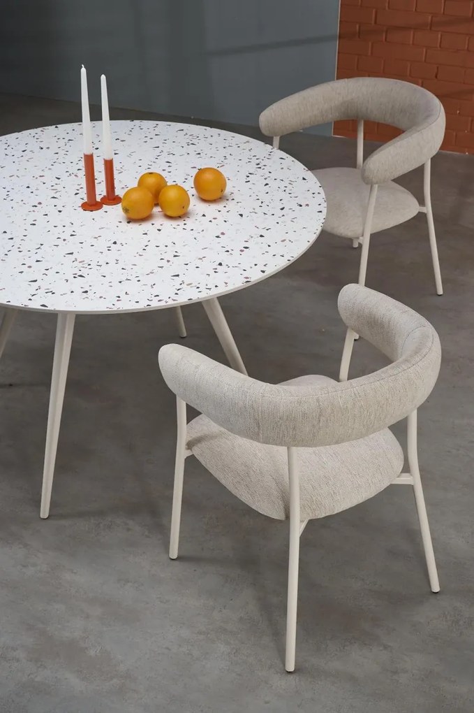 Jedálenský stôl Aramis 120 cm terrazzo biely