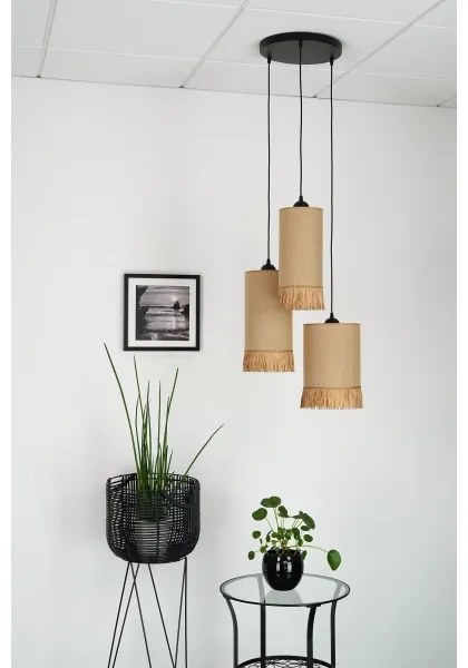 Brilagi - Luster na lanku WINNETOU TUBES 3xE27/15W/230V hnedá/čierna