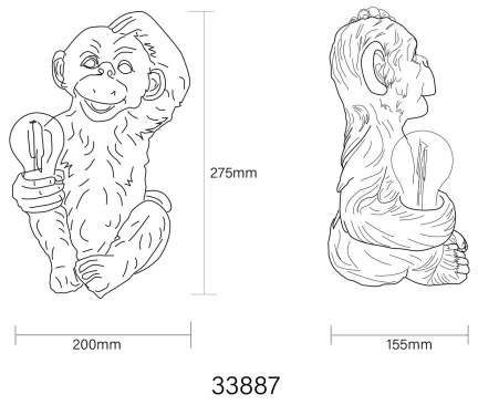 Globo 33887 - LED Solárna dekorácia LED/0,02W/3V IP44 opica